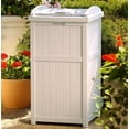 thumbnail image 3 of Suncast 30-33 Gallon Deck Patio Resin Garbage Trash Can Hideaway, Taupe (4 Pack), 3 of 6