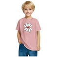 thumbnail image 4 of FamilyThread Toddler Girls Boys Fashionable Short Sleeve T-Shirt Floral Graphic Print Summer Tops Crew Neck Casual Daily Shirt For 3-9Y, 4 of 5