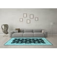 thumbnail image 3 of Ahgly Company Indoor Rectangle Oriental Light Blue Traditional Area Rugs, 2' x 5', 3 of 4