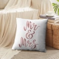 thumbnail image 4 of LALILO Throw Pillow Covers Mr And Mrs And Mrs Brush Pen Lettering Bride And Groom Rose Gold Foil Invitation Banner Set of 2 Square 18 x 18 Inch Pillowcase, 4 of 5