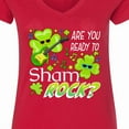 thumbnail image 4 of Inktastic Are You Ready to Shamrock? Fun St. Patrick's Day Women's V-Neck T-Shirt, 4 of 5