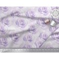 thumbnail image 3 of Soimoi Purple Poly Georgette Fabric Rose Floral Print Sewing Fabric Yard 52 Inch Wide, 3 of 3