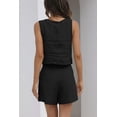 thumbnail image 3 of EASYBRAUS Women Linen Blend Sleeveless Vest and Shorts Set Summer 2025 Casual 2 Piece Outfit S-XXL, 3 of 4