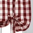 thumbnail image 2 of Buffalo Check Plaid Balloon Drape Shade Tie Up Roman Valance Rod Pocket Classic Window Treatment Semi Blackout Curtains for Small Window Farmhouse Kitchen Red 23"W x 47"L, 2 of 7