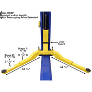 Atlas Automotive Equipment 9KBPX 2-Post Lift/Hoist, Baseplate Style, 96 Minimum Ceiling Height, 9,000lb Capacity, Symmetric Arms, Dual Hydraulic Chain Drive Cylinders, For Low Ceiling Home Use