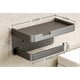 thumbnail image 3 of Black Aluminum Wall-Mounted Toilet Paper Holder with Shelf, No-Drill Adhesive Installation for Bathroom Use, 3 of 5