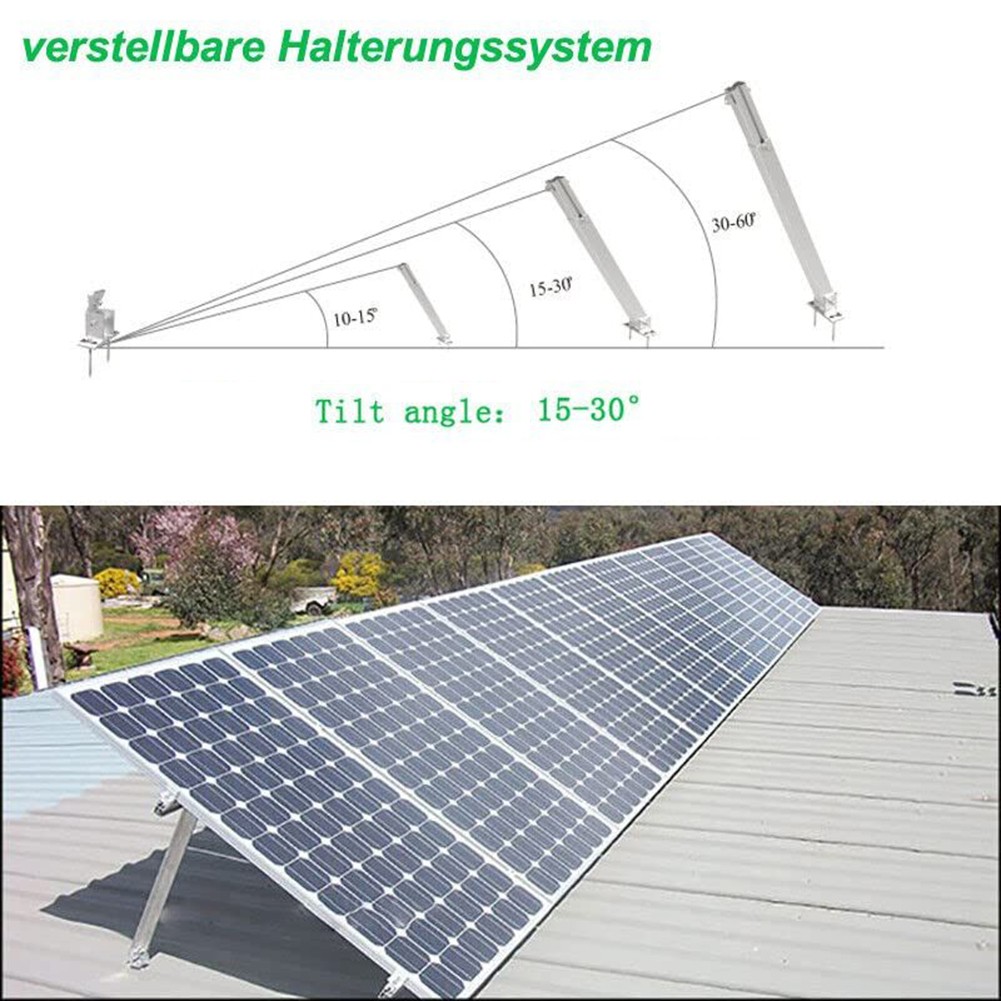 1 Pair Solar Panel Roof Bracket Mounting Stand 15-30° Adjustable Pv Fixings