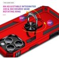 thumbnail image 6 of 3-in-1 Entronix Heavy Duty Case Bundle for iPhone 16 Pro, Shockproof Rugged Cover with Rotating Holder Ring and 2 Clear Tempered Glass Screen Protectors, Red, 6 of 8