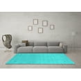 thumbnail image 3 of Ahgly Company Indoor Round Abstract Turquoise Blue Contemporary Area Rugs, 4' Round, 3 of 4