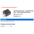 thumbnail image 2 of Auto Shut Down Relay - Compatible with 2001 - 2007 Dodge Caravan 2002 2003 2004 2005 2006, 2 of 2