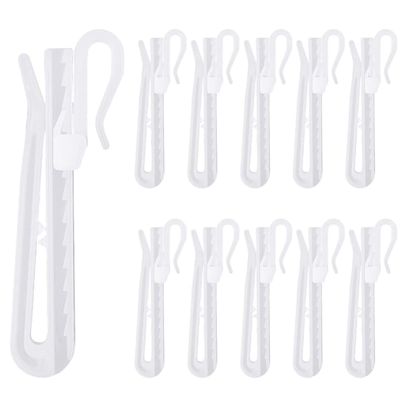 60Pcs Plastic Curtain Hooks White Curtain Clip Hook 74/87/100mm 3 Styles Adjustable Ratchet System Pinch Pleat Hooks DIY