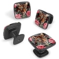 thumbnail image 2 of 4 Pcs Cabinet Handle Drawer Pulls Rose and Leopard Knobs with Screws Square Furniture Office Cabinet Knob Decoration, 2 of 7