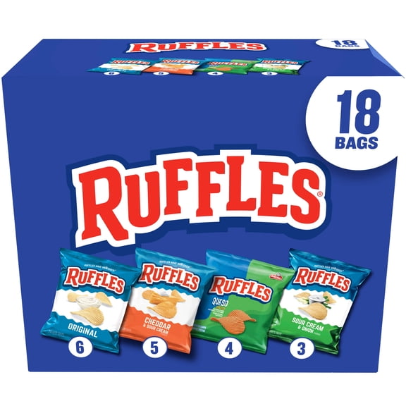 Ruffles Snacks Mix Potato Chips Variety pack, 1 oz, 18 Count