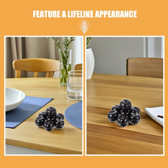 OFFIGAM 10Pcs Realistic Artificial Black Plums for Home Decor Foam Fruit Models Kitchen Table Centerpieces