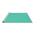 thumbnail image 2 of Ahgly Company Machine Washable Indoor Round Solid Turquoise Blue Modern Area Rugs, 6' Round, 2 of 4