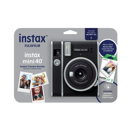 Fujifilm INSTAX Mini 40 Camera Exclusive Blister Bundle with Bonus Pack of Film (10-pack Mini Film)