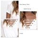 thumbnail image 1 of Blusa de manga corta con cuello en V, camiseta con cordones y ojales Camisetas con cordones y ojales Camisetas de manga corta Mejora tu experiencia, 1 of 5