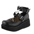 thumbnail image 1 of Chaussures Simples pour Femmes à Boucle de Ceinture, Semelles Épaisses, Bout Rond Adorable, Mi-Hautes, 1 of 9