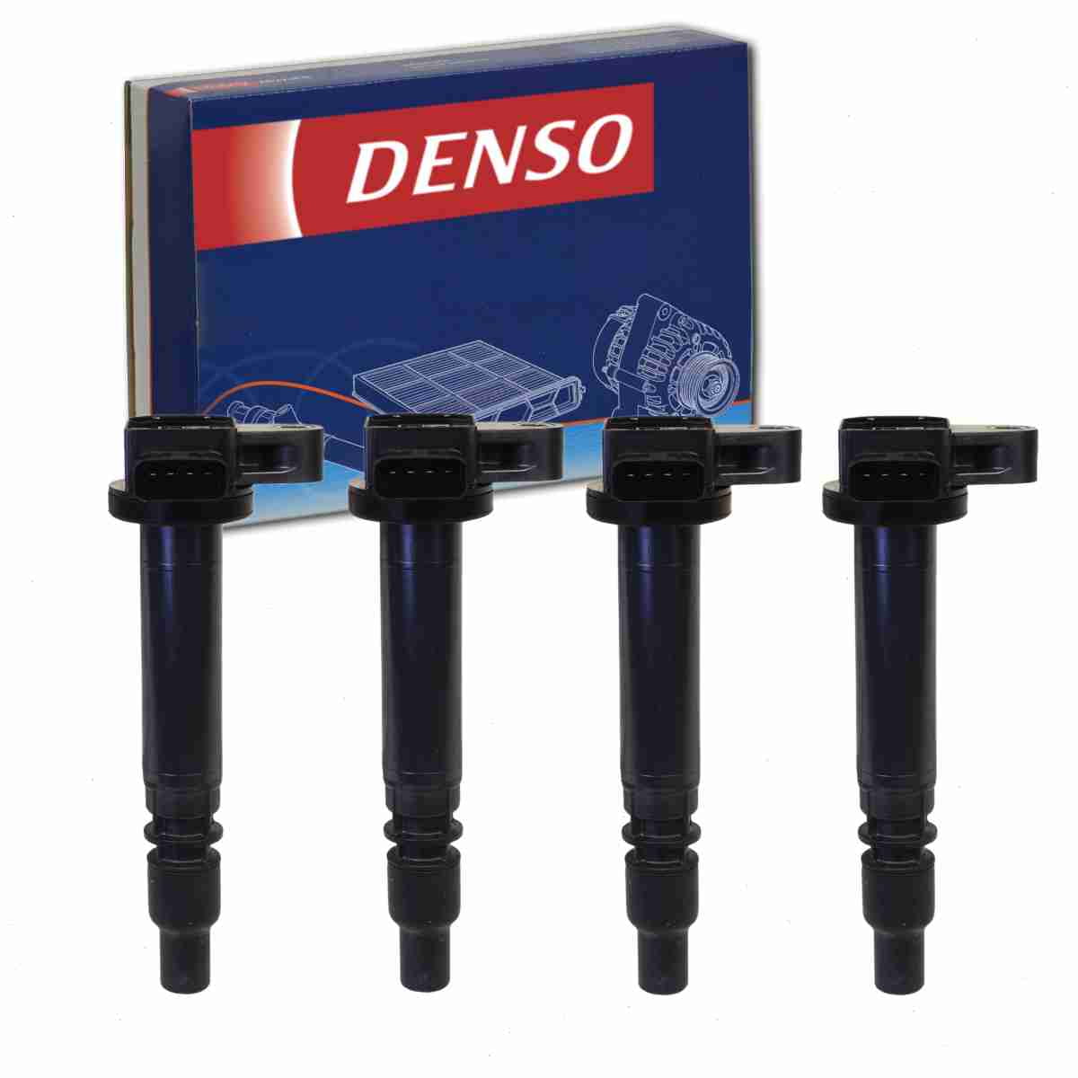 4 pc DENSO Direct Ignition Coils compatible with Toyota Tacoma 2.4L 2.7L L4 2000-2004