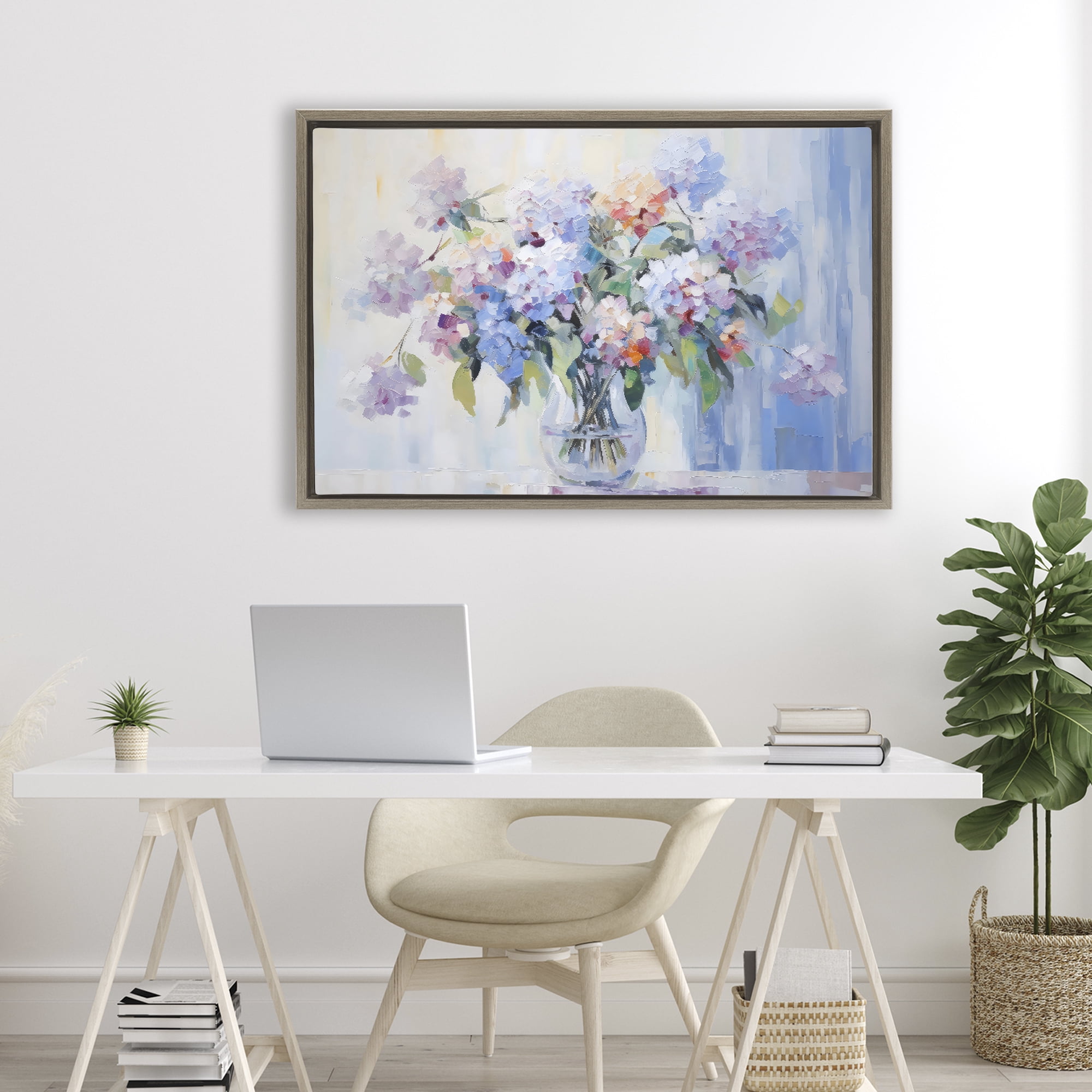 Stupell Industries In Full Bloom Bouquet Brown Framed Floater Canvas Wall Art, design by Creative Studio