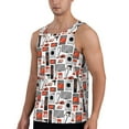 thumbnail image 2 of Fotbe Modern Life Pattern Men's Quick Dry Workout Tank Top Gym Muscle Tee Fitness Bodybuilding Sleeveless T Shirt Breathable Workout Shirt-Large, 2 of 9