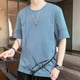 thumbnail image 2 of Camisetas de hombre Tops azules 100℅ algodón Camisetas gráficas para hombre Camisetas sin logotipo Ropa barata y cómoda Original Casual Caliente Verano, 2 of 5