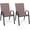 Brown, variant on Gymax Set of 2 Patio Dining Chairs Stackable Armrest Space Saving Garden Black & Navy