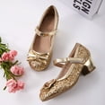 thumbnail image 5 of Kushyshoo Gold Girls Dress Shoes Mary Jane 1.5in Low Heel Pumps Wedding Party Princess 2M, 5 of 7