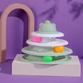 thumbnail image 2 of Cat Track Toy, 3 Levels Interactive Roller Cat Ride Toys, Plastic Kitten Toys Cat Track Turntable Toy with 3 Balls,, 2 of 5