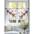 thumbnail image 5 of Red Spring Floral Sheer Curtains 54 Inches Length 2 Panels Set, Window Sheer Curtains for Living Room/Bedroom, Birds Branches Watercolor Flowers Light Filtering Rod Pocket Curtain 52''x54''x2, 5 of 8