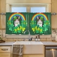 thumbnail image 2 of Yayeee Kitchen Curtains Tier Set of 2 Light Filtering 57"x24" Over Sink Window Panels, Cat Clover Pattern, 2 of 7