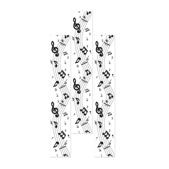 Beistle 12" Black and White Musical Notes Party Panels - 36ct