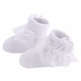 thumbnail image 1 of Cute Lace Flower Mesh Spring Summer Newborn Baby Socks Cotton Baby Girls Princess Bowknot Solid Color Anti Slip Socks 0-2 Years White M(1-2Years), 1 of 6
