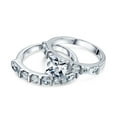 thumbnail image 2 of Bling Jewelry Womens 2CT Cut CZ Cubic Zirconia Solitaire Engagement Ring Set Baguette Accents .925 Sterling Silver, 2 of 5