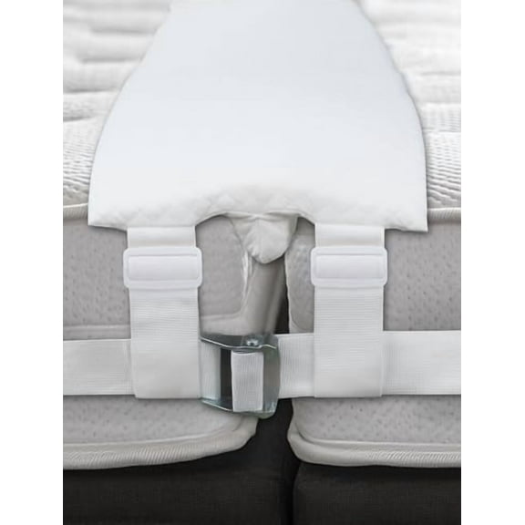 Bed Bridge with Removable Washable Cover, Adjustable Band Fits Mattress Heights, 10" Wide Twin to King Bed Converter, Split King Gap Filler with 33 ' Strap