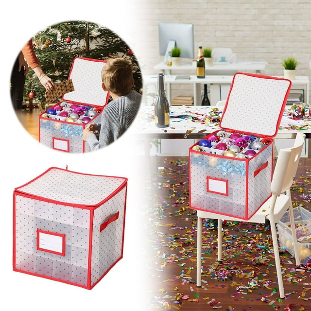 Holiday Themed 64 Grid Fabric Storage Organizer for Efficient Home Textile Arrangement