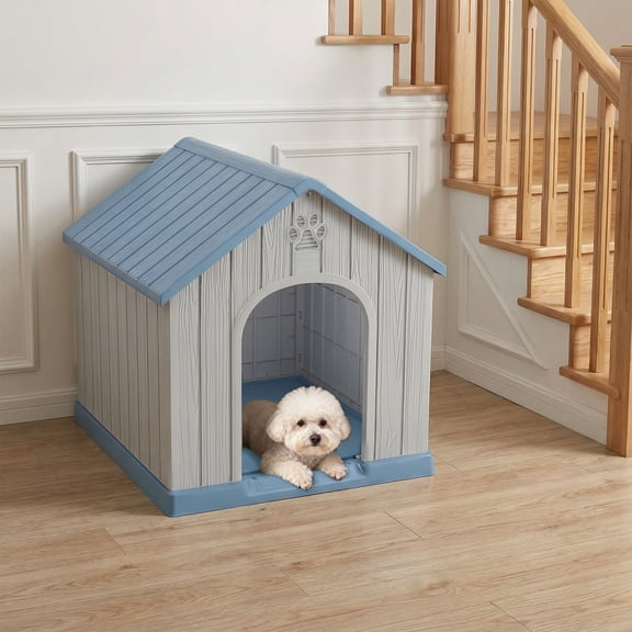 MAYEERTY Outdoor Weatherproof Dog House, Pet Shelter with Hidden Vents for Backyard Patio