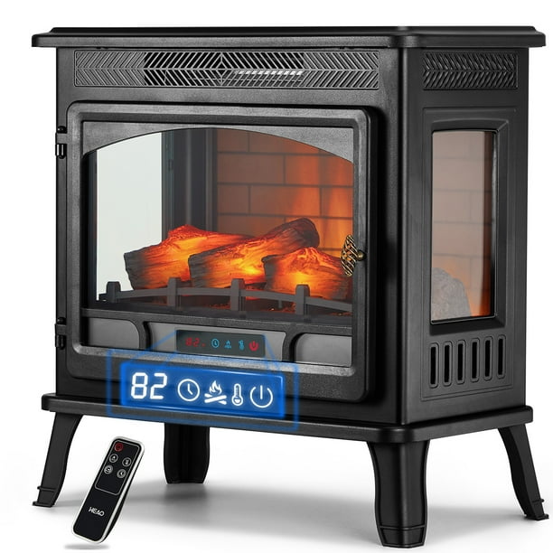 HEAO 3D Infrared Electric Fireplace Stove with Visible Control Panel
