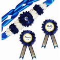 thumbnail image 1 of wonima44 Maternity Sash and Corsage Pin Set 3pcs, Mommy and Daddy to Be Corsage and Rhinestones Flower Maternity Sash for Pregnancy Photo Props for Baby Shower Gifts, Royal Blue, 1 of 1