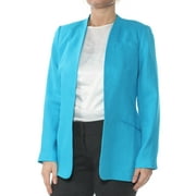 CALVIN KLEIN $104 Womens New 1469 Blue Open Suit Jacket 2 Petites B+B