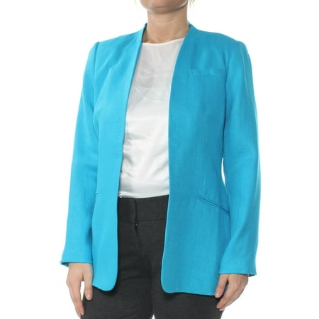 CALVIN KLEIN $104 Womens New 1469 Blue Open Suit Jacket 2 Petites B+B