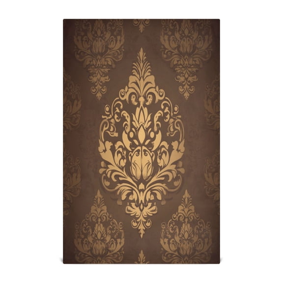 Damask Pattern Decorative Waffle Towel Kitchen Dishcloth 28x18in Multi-Use Tea Towel