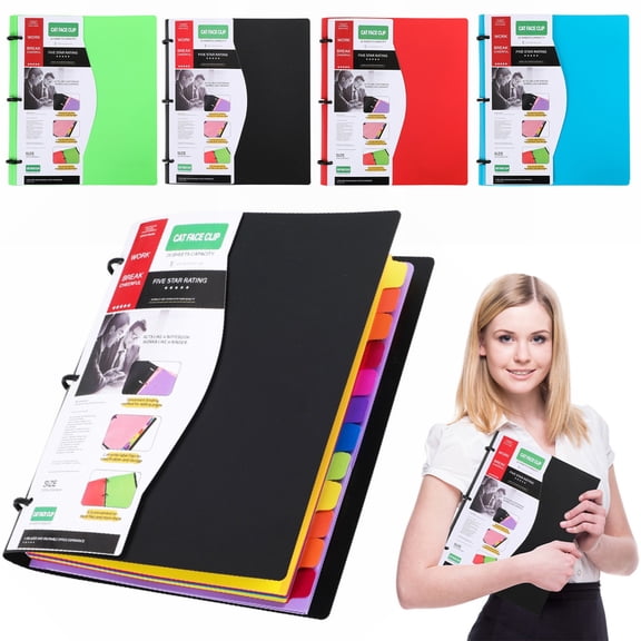 2026 New Refillable Notebinder College Ruled Paper and 1 Inch Ring Binder with Pockets,Telescoping 3 Ring Binder,Binder with Dividers,Binders 9.96X11.61In,Flexible Binder,Black Binder 1pc black