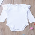 thumbnail image 2 of Infant Newborn Baby Boy Girl Long Sleeve Romper Cotton Ruffled Solid Color Bodysuit, 2 of 5