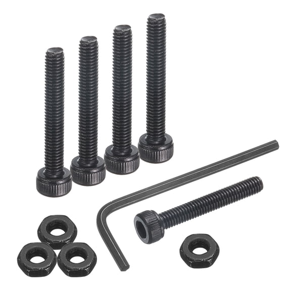 Uxcell 30 Pack Hex Socket Head Cap Screws Bolts, M3x20mm 304 Stainless Steel Socket Drive Machine Screws Bolts with Nuts, Full Threaded, Black