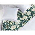 thumbnail image 2 of Floral Bed Runner, Repetitive Rose Pattern on Forest Like Backdrop Vintage Outline Flowers, Decorative Accent Bedding Scarf for Hotels Homes & Guest Rooms, King, Hunter Green and Cream, by Ambesonne, 2 of 3