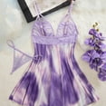 thumbnail image 4 of Women's Satin Nightgown Plus Size V Neck Pajama Dress Soft Nightshirt Sleeveless Nightdress Chemise Purple M, 4 of 6