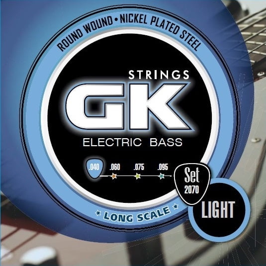 GK Electric Bass Strings Light Gauge Nickel Plated SteelRound Wound Long Scale 34" Set, .040