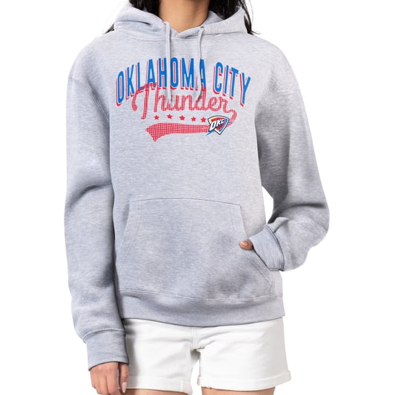 Women's G-III 4Her by Carl Banks  Heather Gray Oklahoma City Thunder Filigree Logo Pullover Hoodie