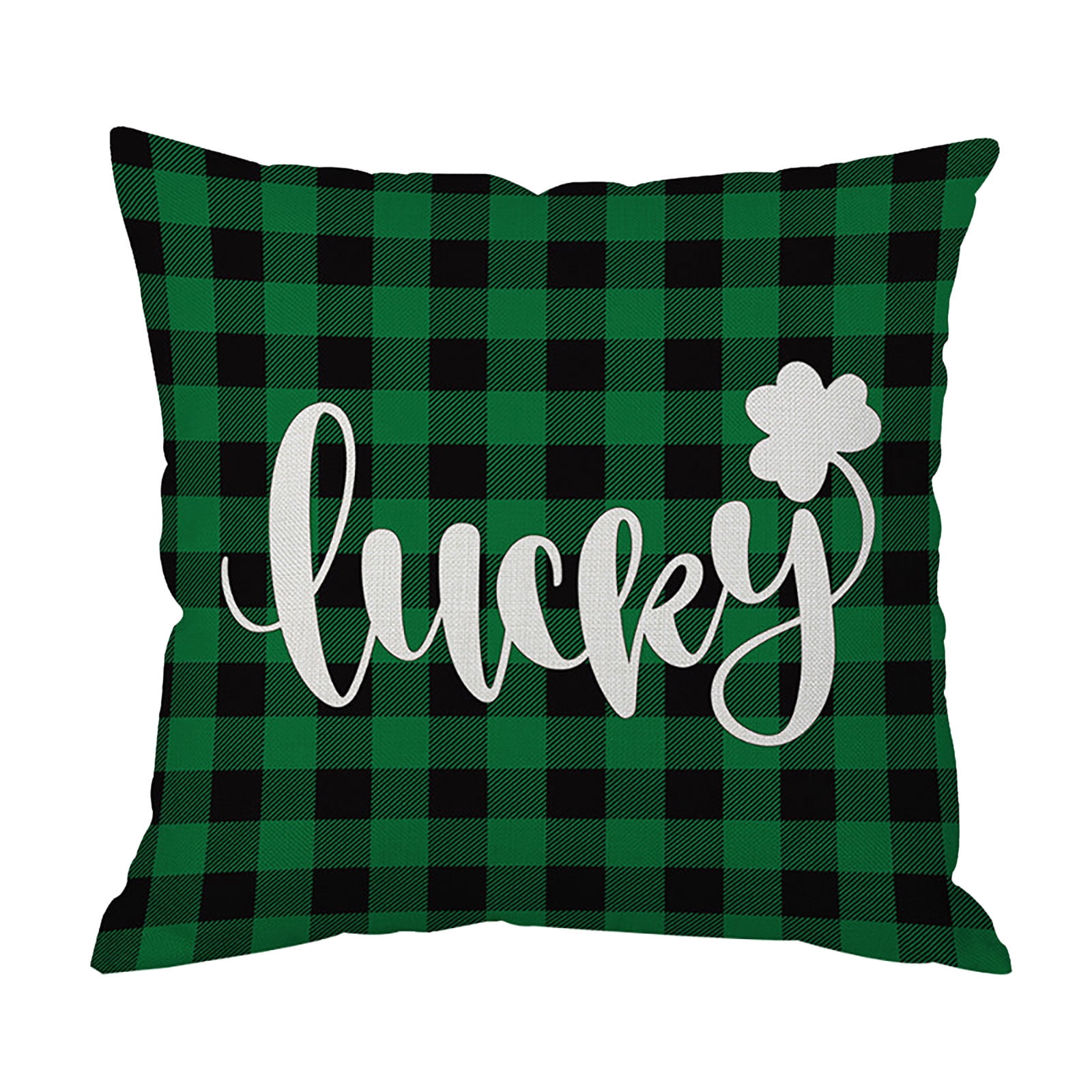 St.Patrick's Day Plush Pillows for Couch Holiday Linen Cushion Lucky
